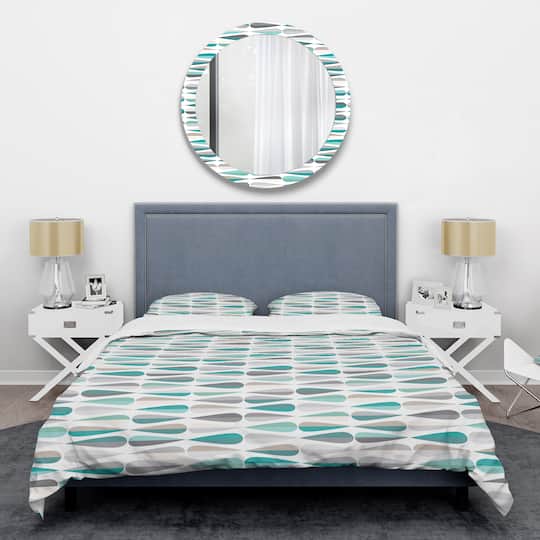 Designart 'Retro Abstract Drops III' Mid-Century Duvet Cover Set